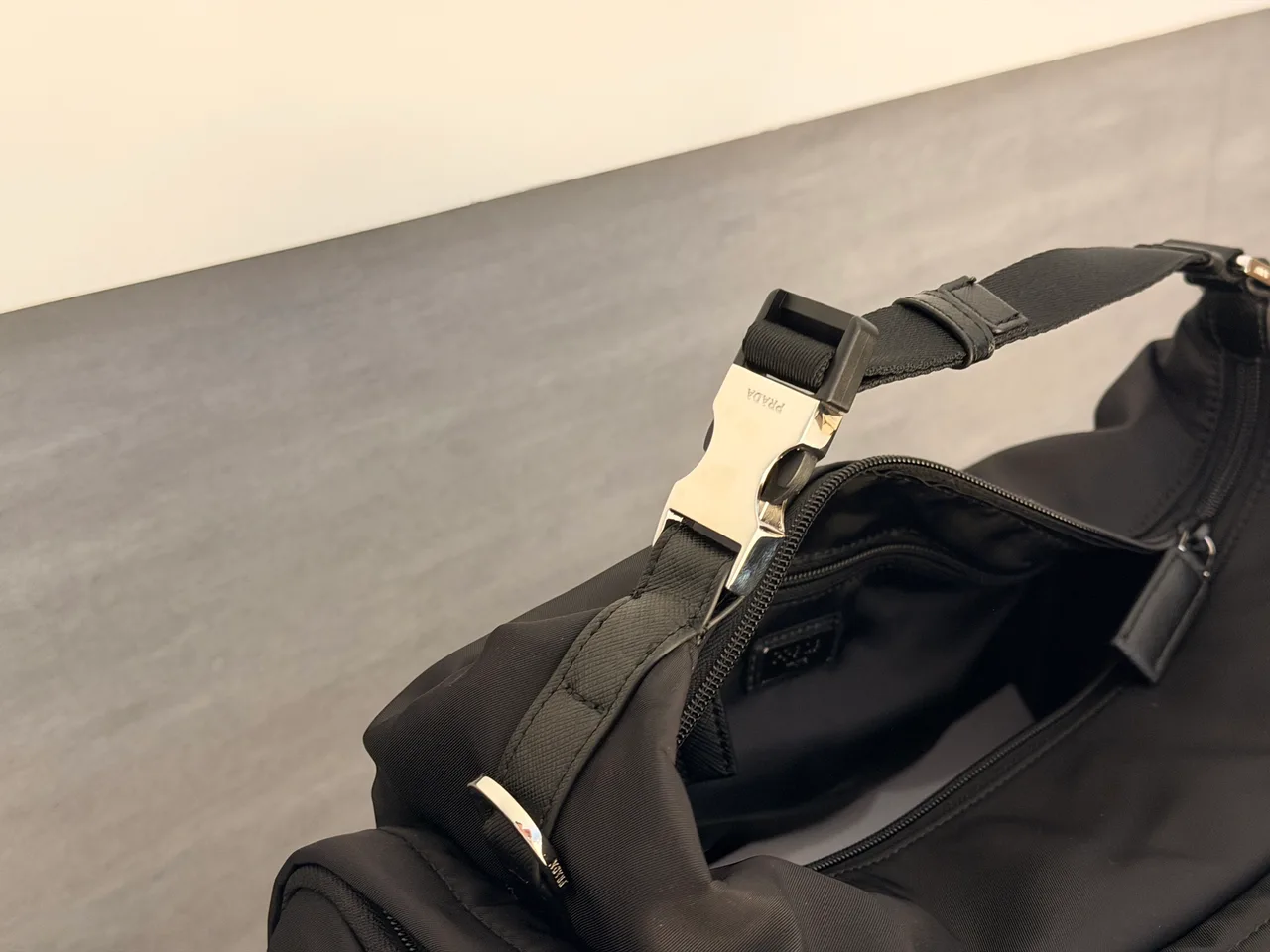 Prada Nylon Smooth Pillow Duffel Bag in Black · view 4