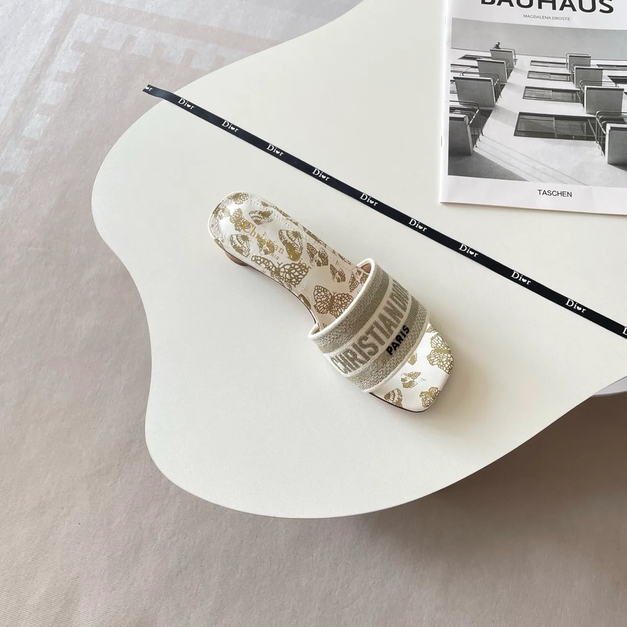 Dior Heeled Mules in White · view 6