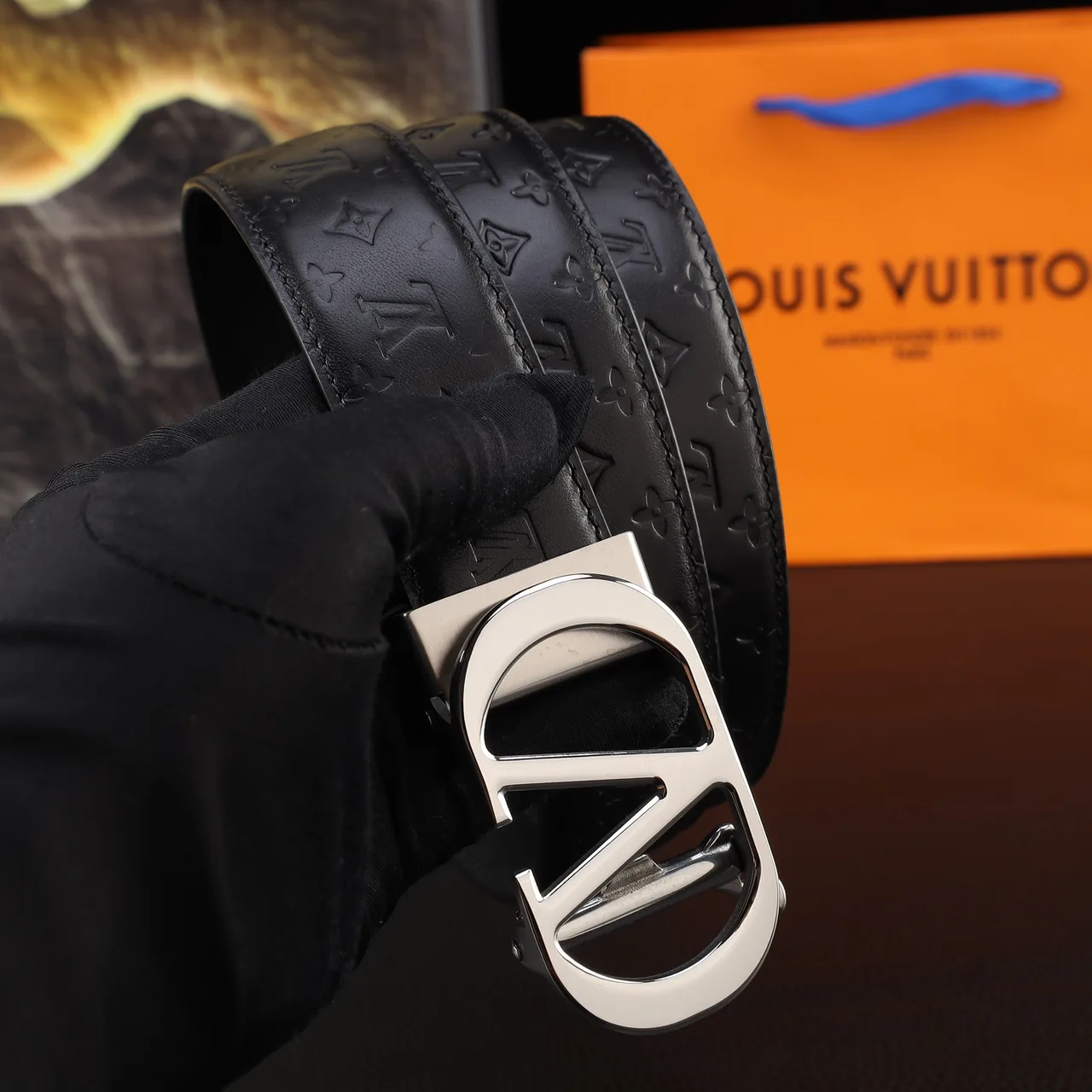 Louis Vuitton Monogram Automatic Belt in Black · view 5