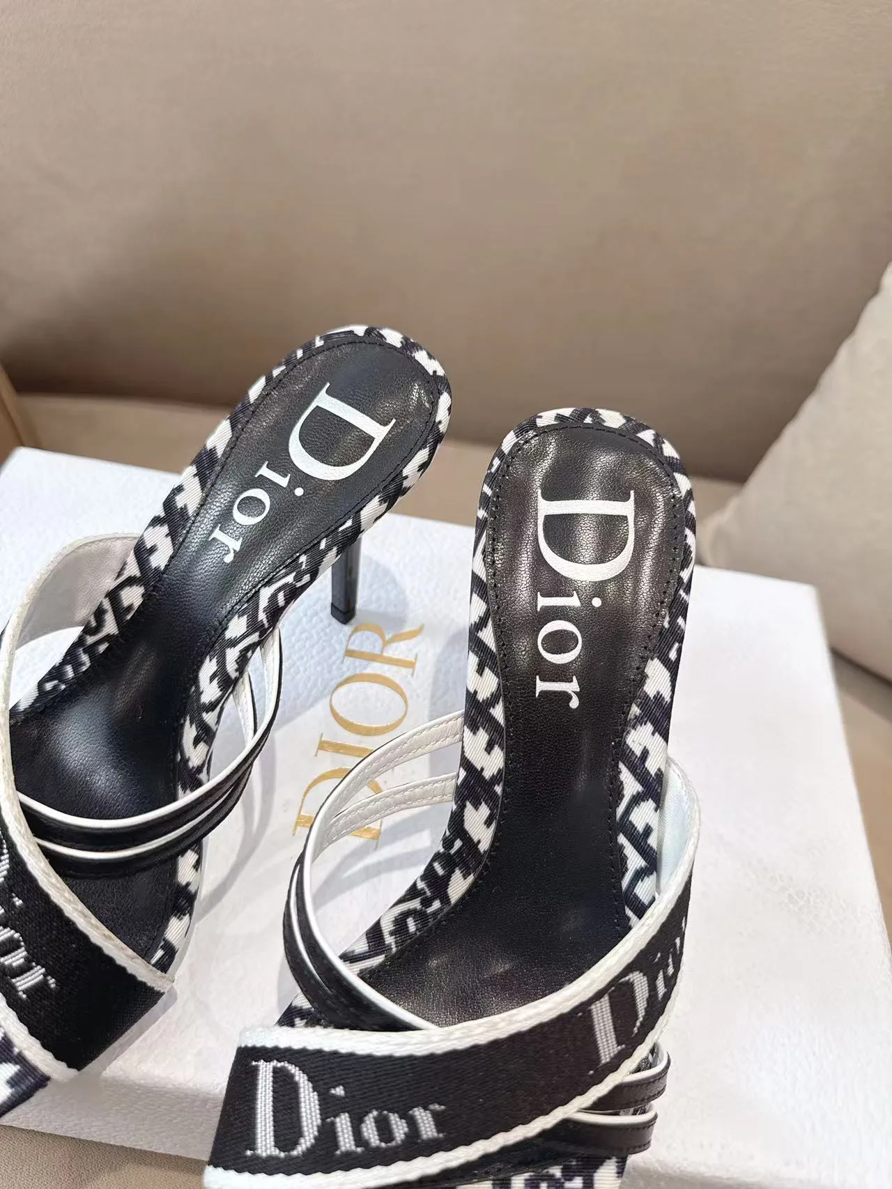 Dior Sheepskin Pointed-Toe Mules in Black · view 7