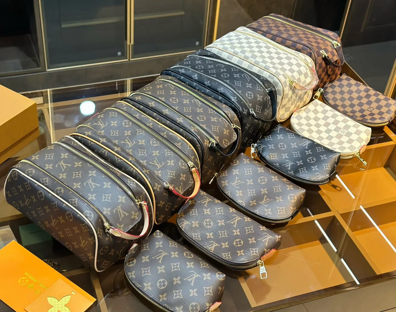 Louis Vuitton Double-Zip Bag in Brown & Grey & White · view 8