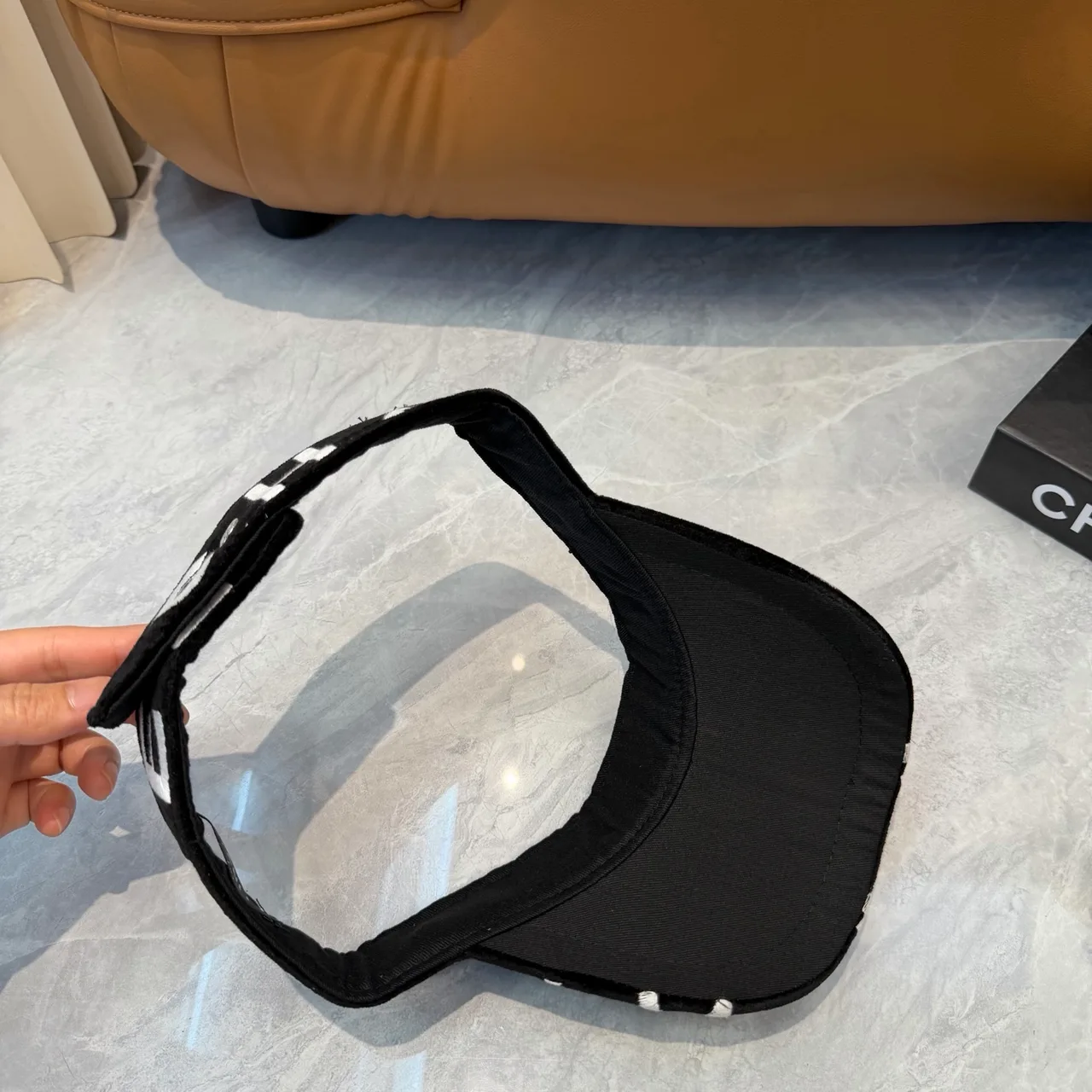 Chanel Glossy CC Sun Visor in Black · view 4