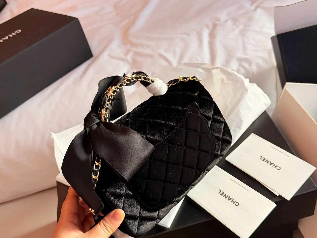 Chanel Quilted Glossy Clutch in Black · view 3