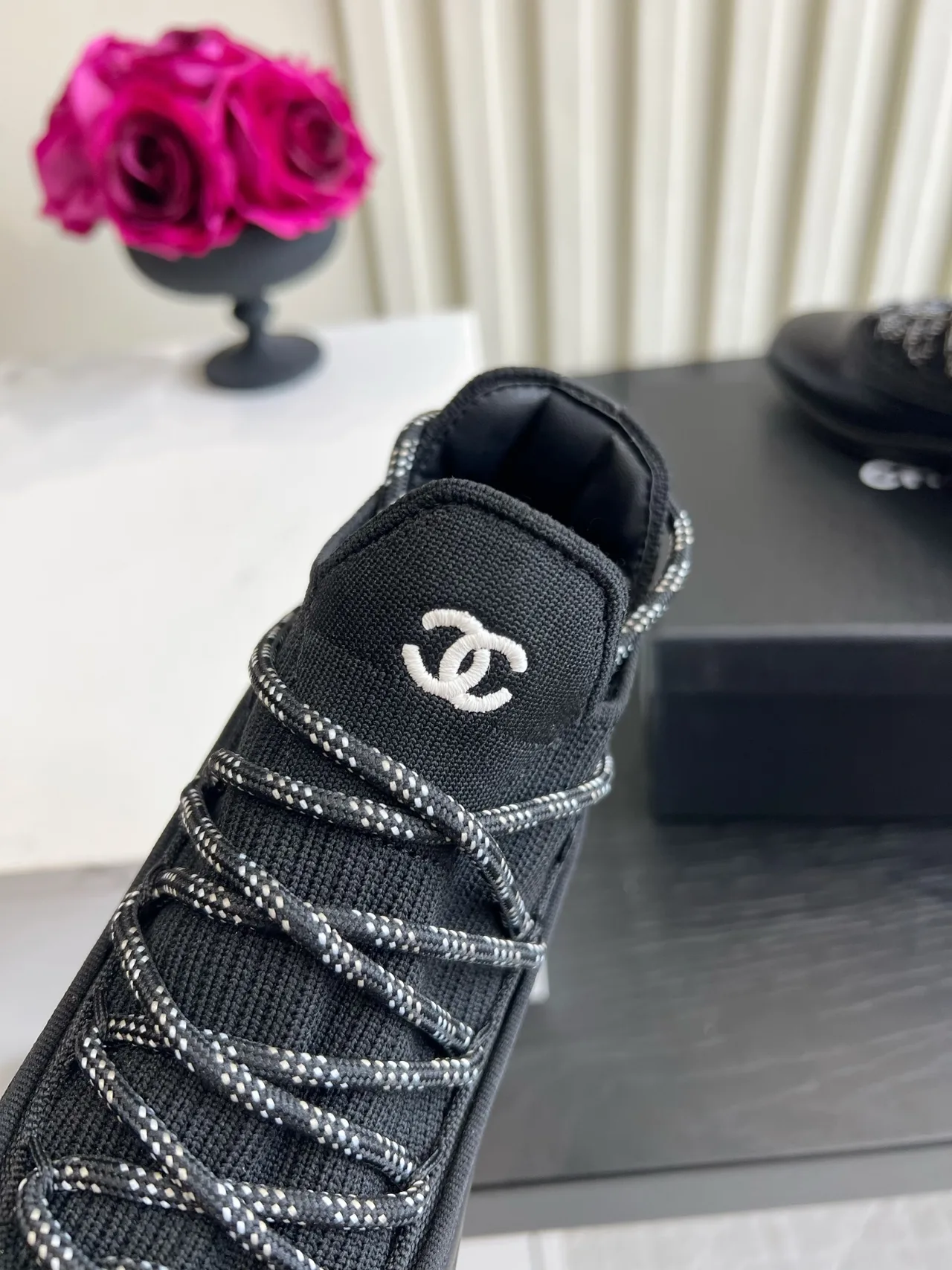 Chanel Sheepskin Sneakers in Black · view 8