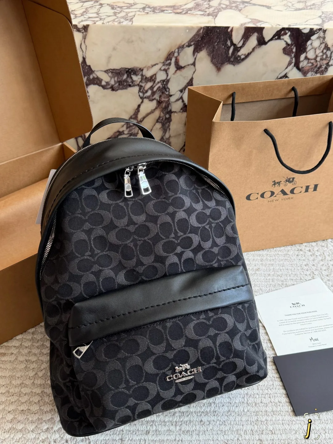 Coach Signature backpack in Blue & Grey · view 2