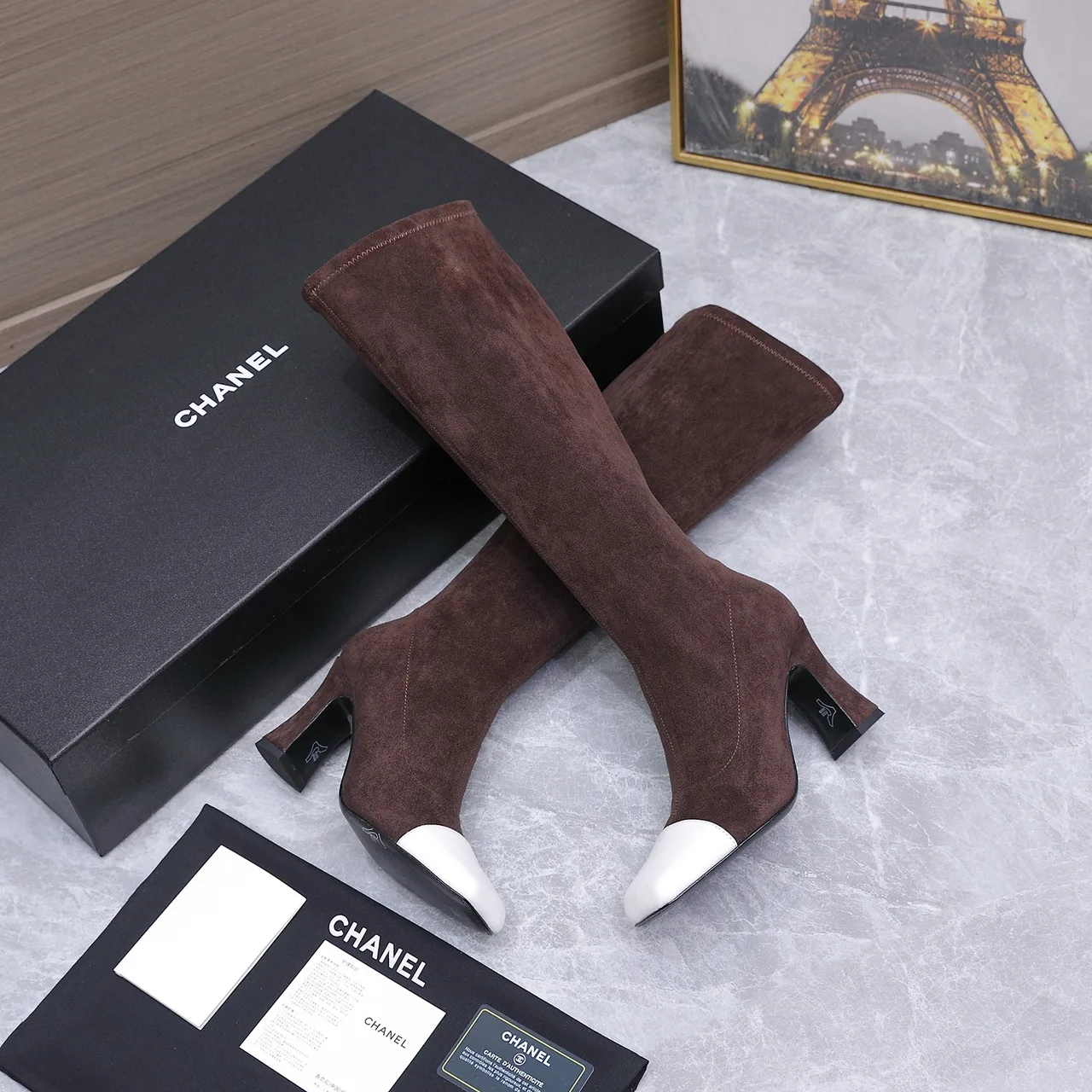 Chanel Cowhide Boots in Brown · view 4