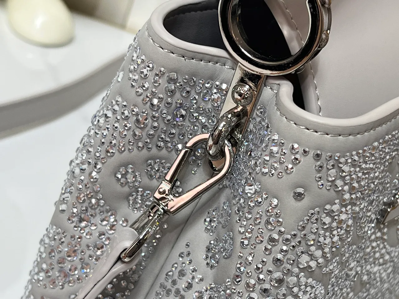 Louis Vuitton Cowhide Glossy Top-Handle Bag in Grey · view 5
