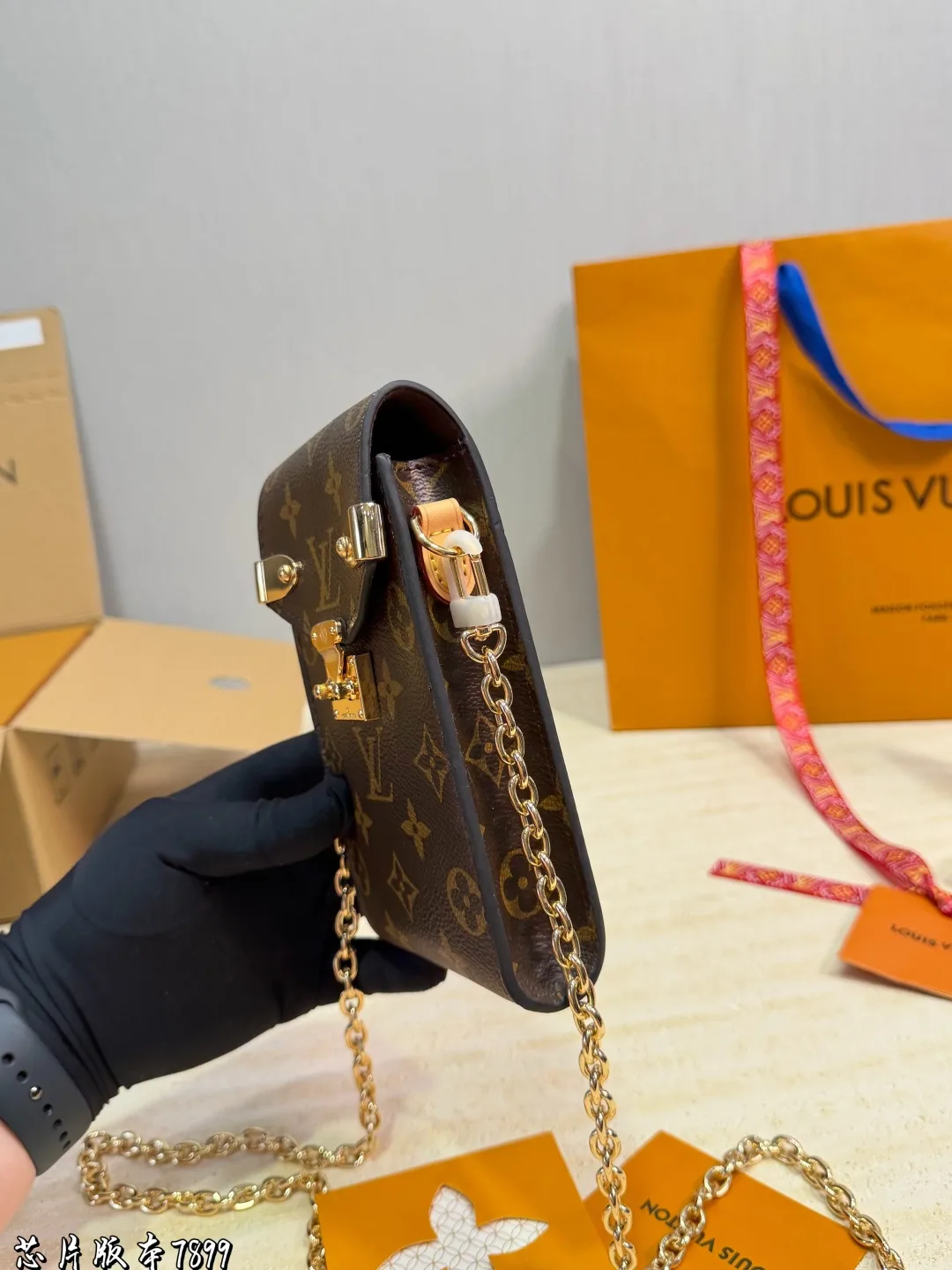 Louis Vuitton Phone Shoulder Pouch in Brown · view 7