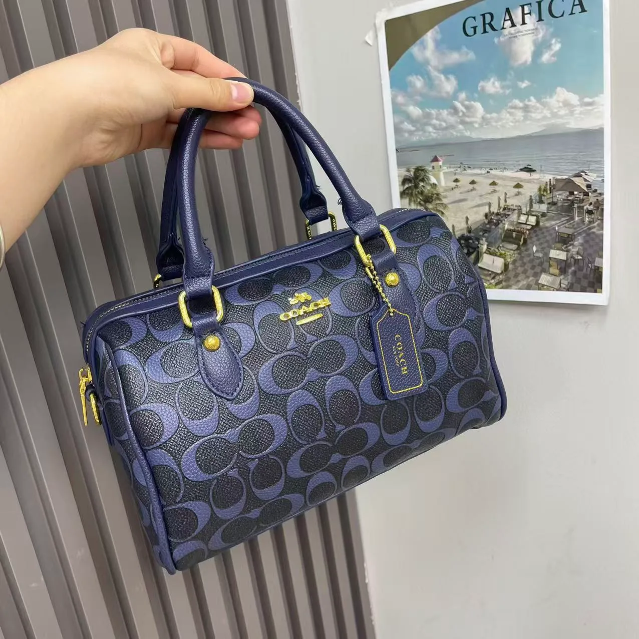 Coach 6603 Satchel in Black & Blue & Red & Brown & Pink & Beige · view 2