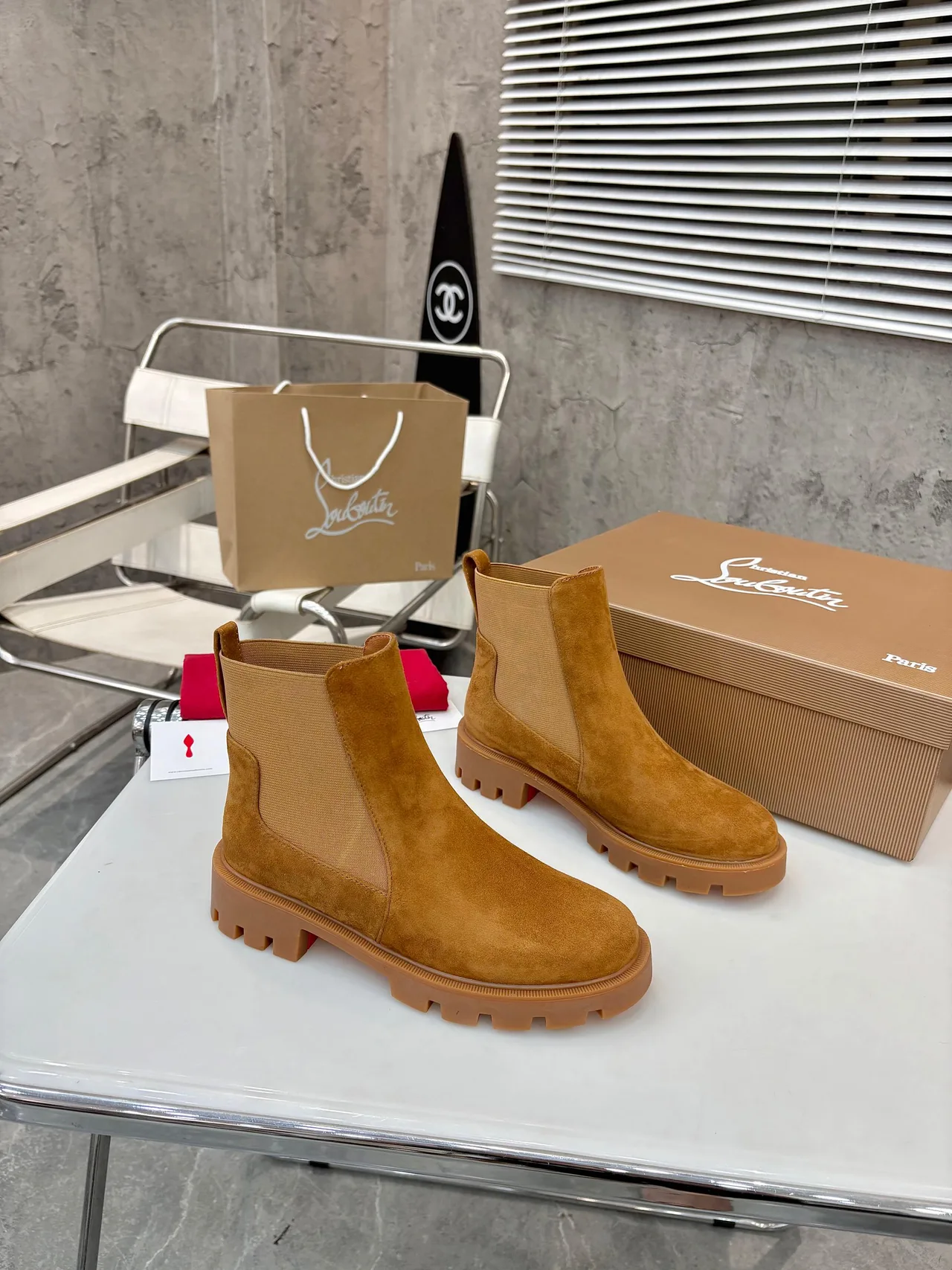 Christian Louboutin Chelsea ankle boots in Black & Brown · view 2