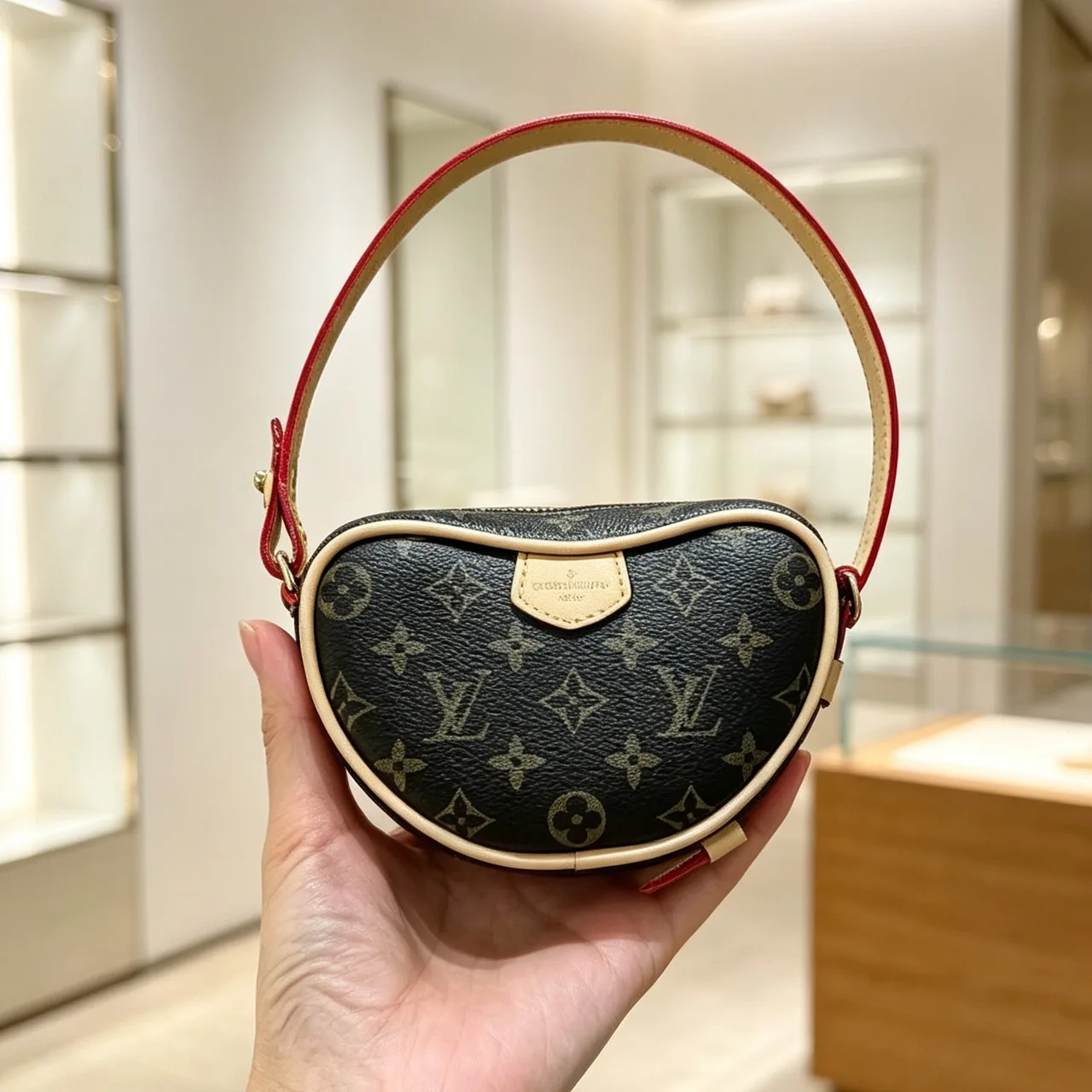 Louis Vuitton Monogram Crescent Bag in Brown & White · view 1