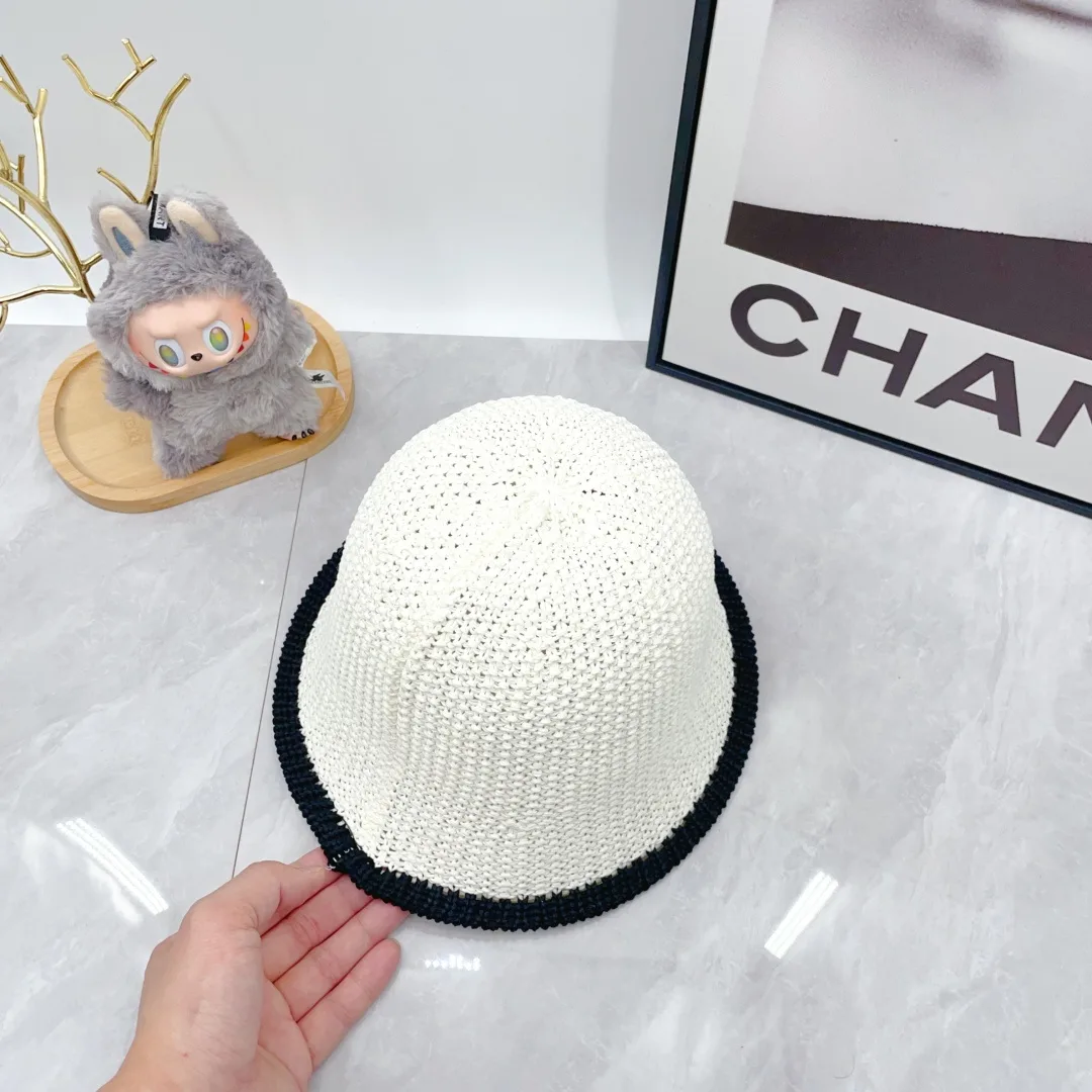 Chanel Woven Bucket Hat in White & Blue & Beige & Brown · view 9