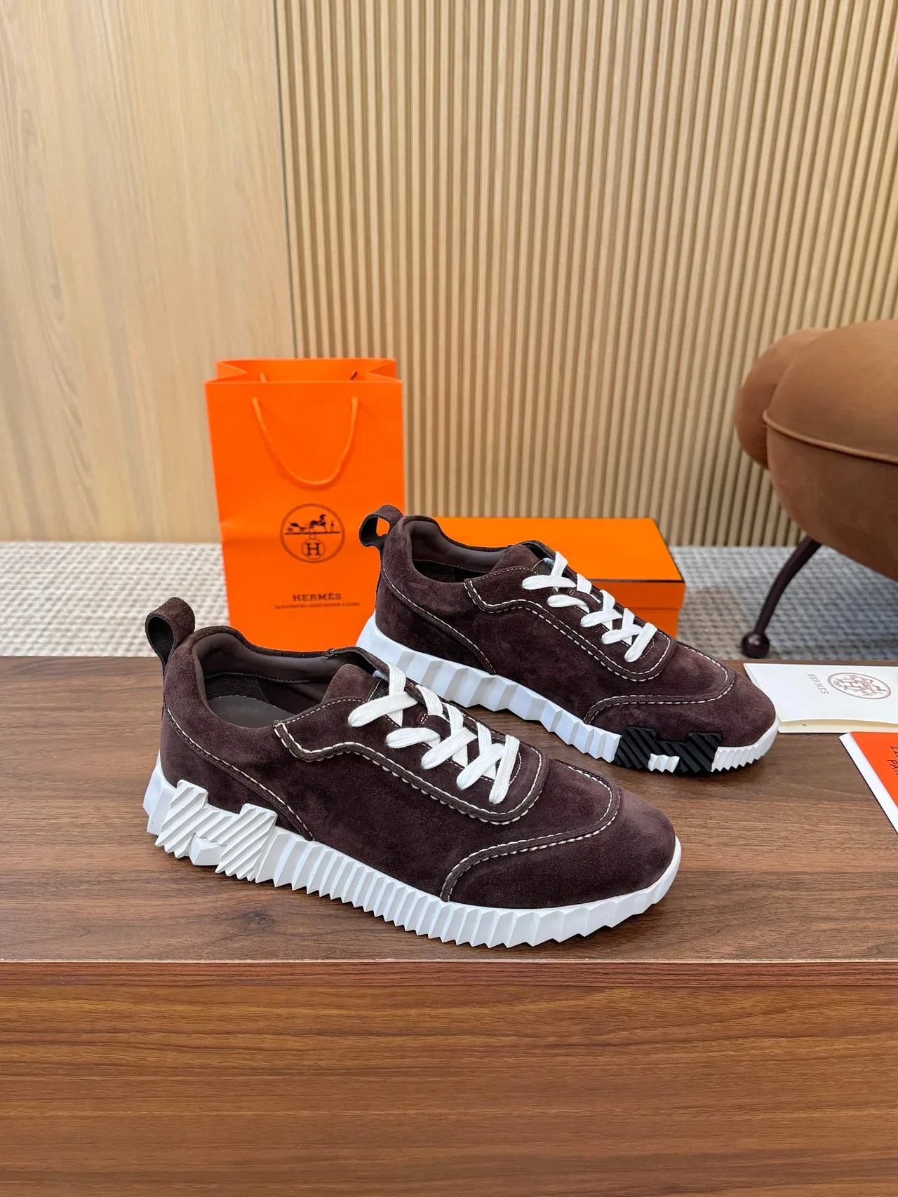 Hermes Sneakers in Brown · view 2