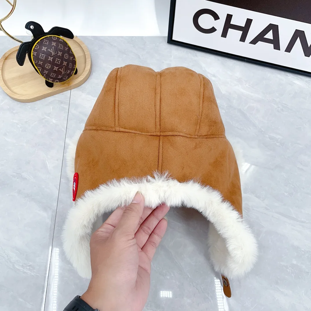 Canada Goose Suede Quilted Hat and Gloves Set in Tan · view 3
