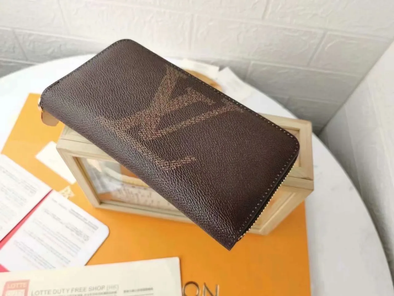 Louis Vuitton Giant Monogram Zip Wallet in Brown · view 4