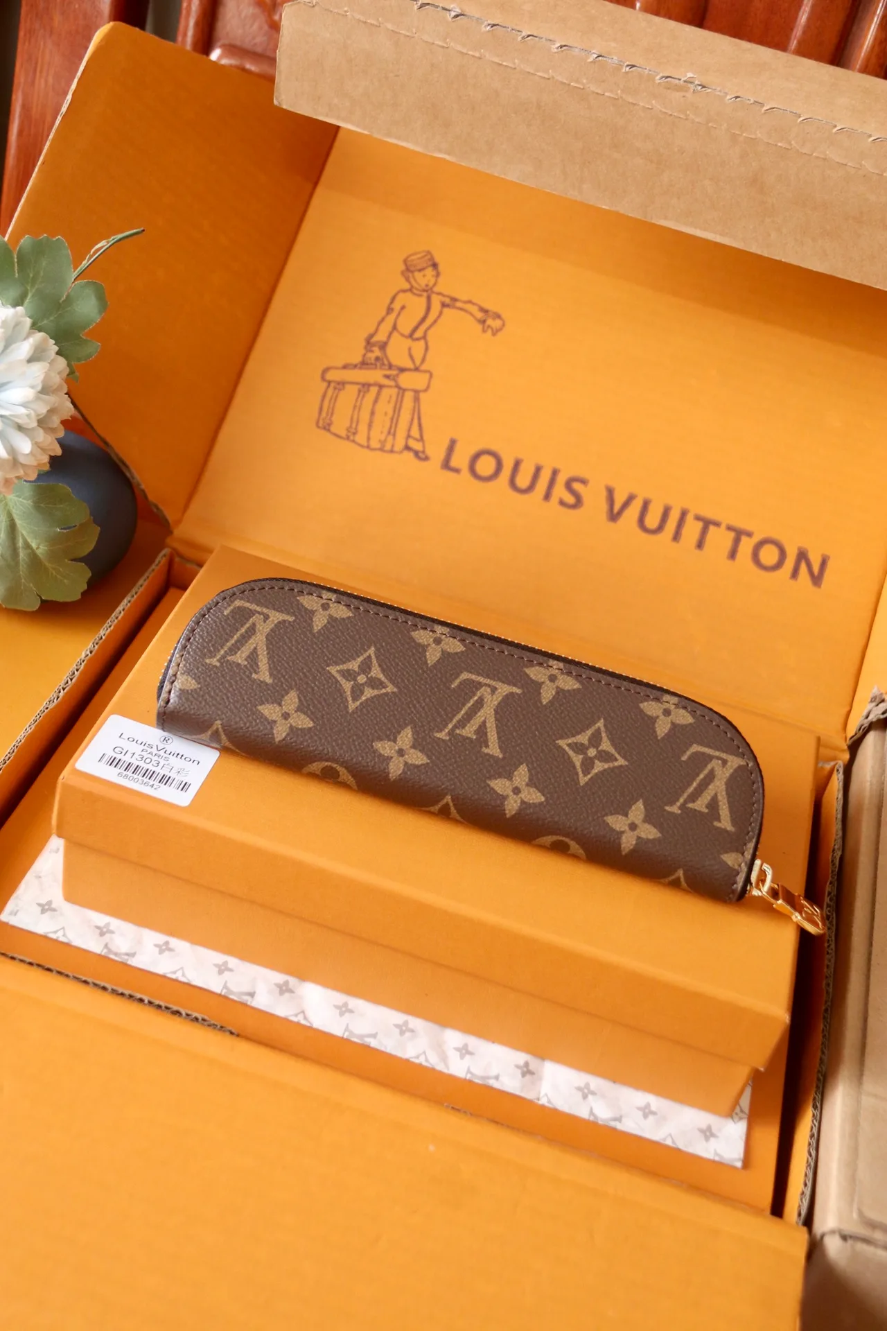 Louis Vuitton Canvas Monogram Pencil Case in Brown · view 2