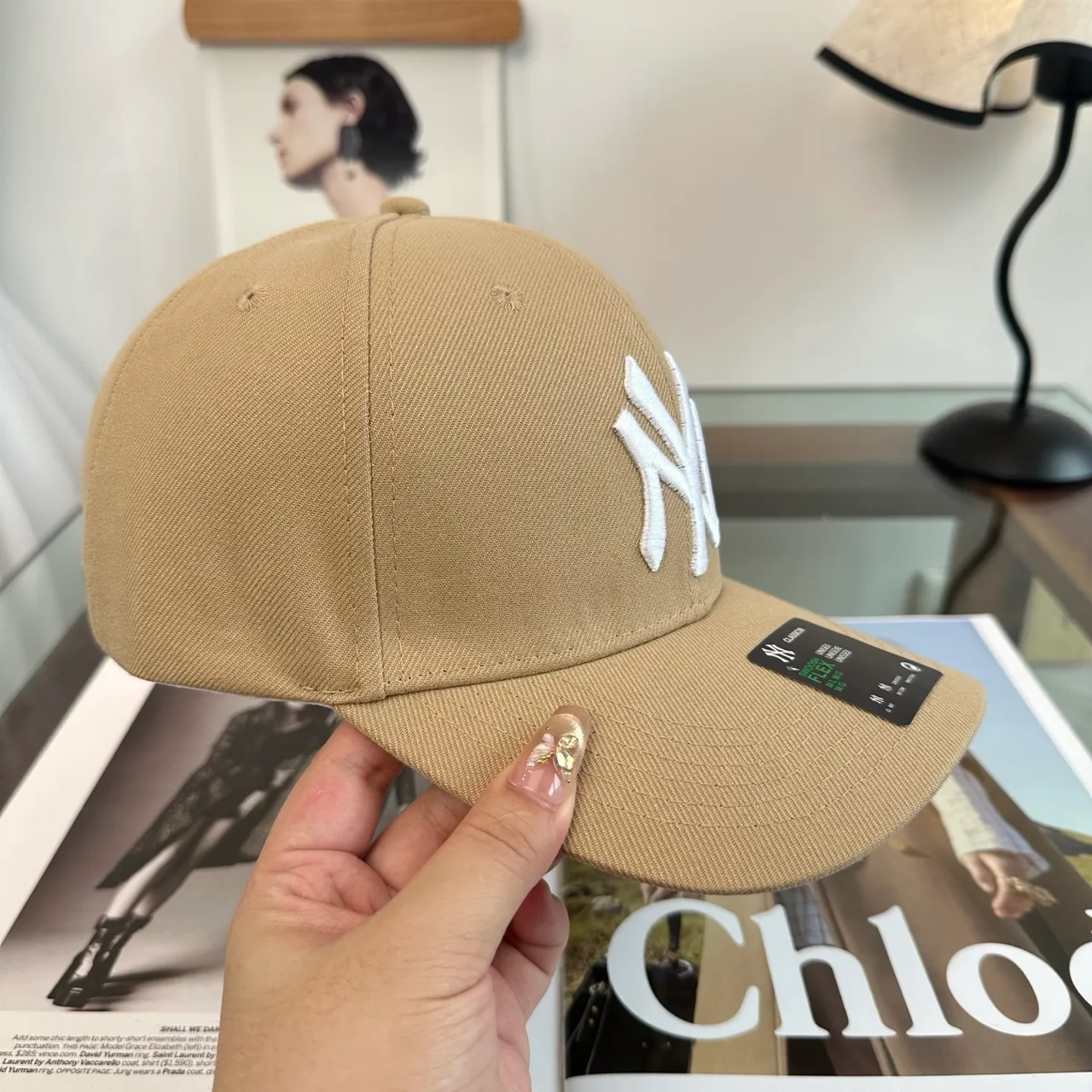 NY Letter Baseball Cap in Brown · view 6