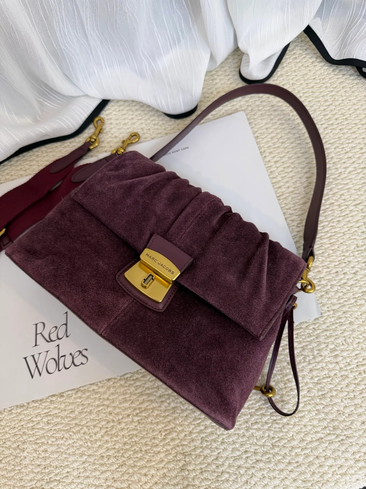 Marc Jacobs Cowhide Clutch in Burgundy · view 3