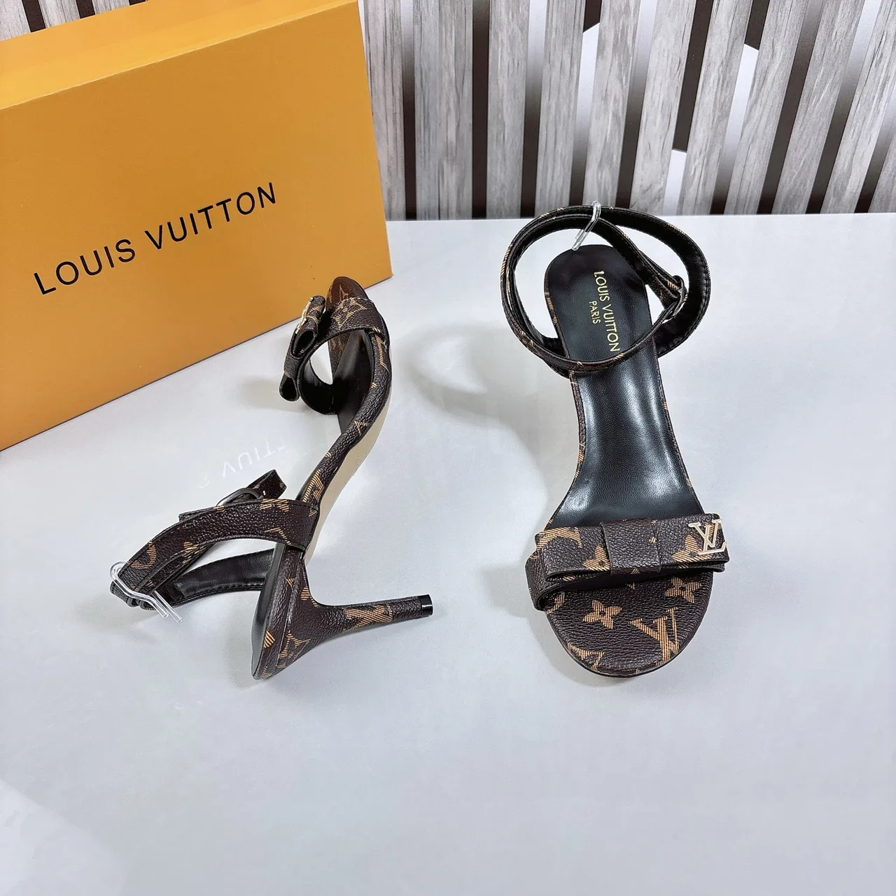 Louis Vuitton Monogram Ankle Strap Sandals in Brown · view 8