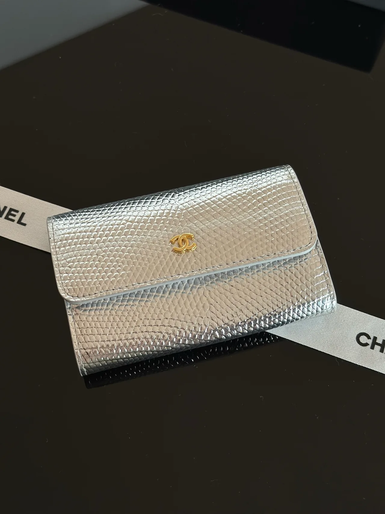 Chanel Flap Wallet in Silver · view 2