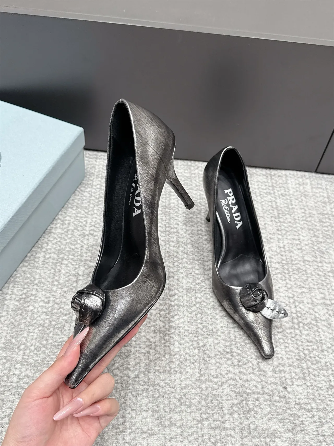 Prada Ankle Boots in Grey · view 4