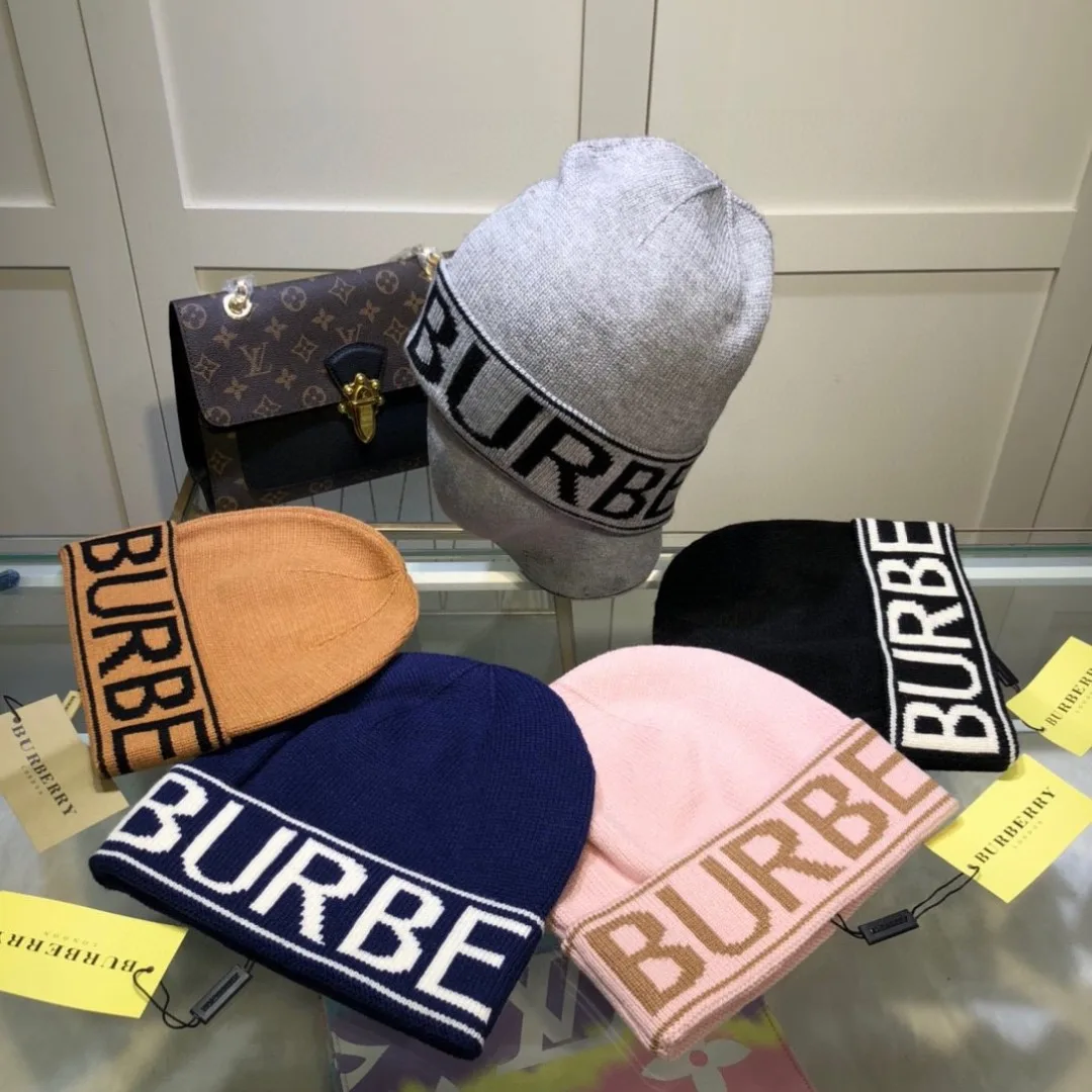 Burberry Lettered knit cap in Black & Grey & Orange & Blue & Pink · view 2