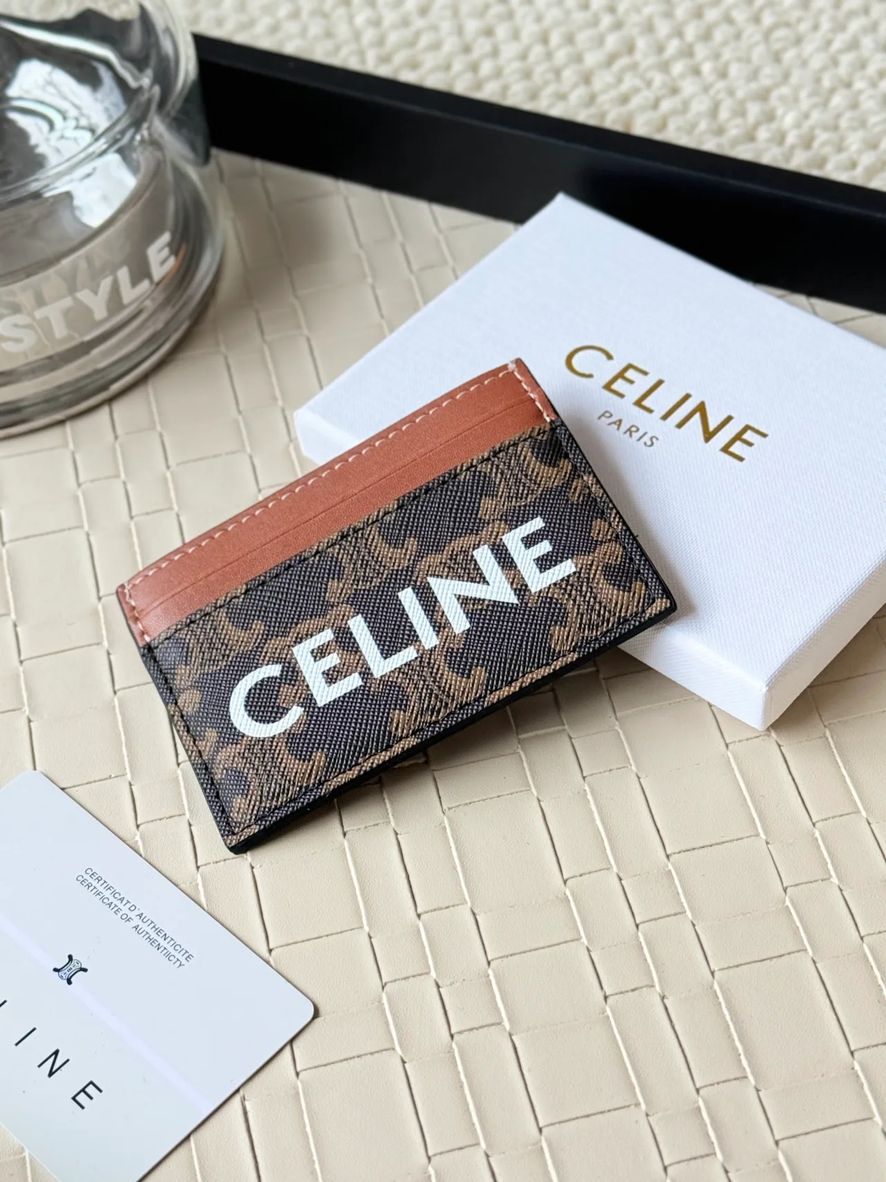 Celine Smooth Cardholder in Brown · view 3