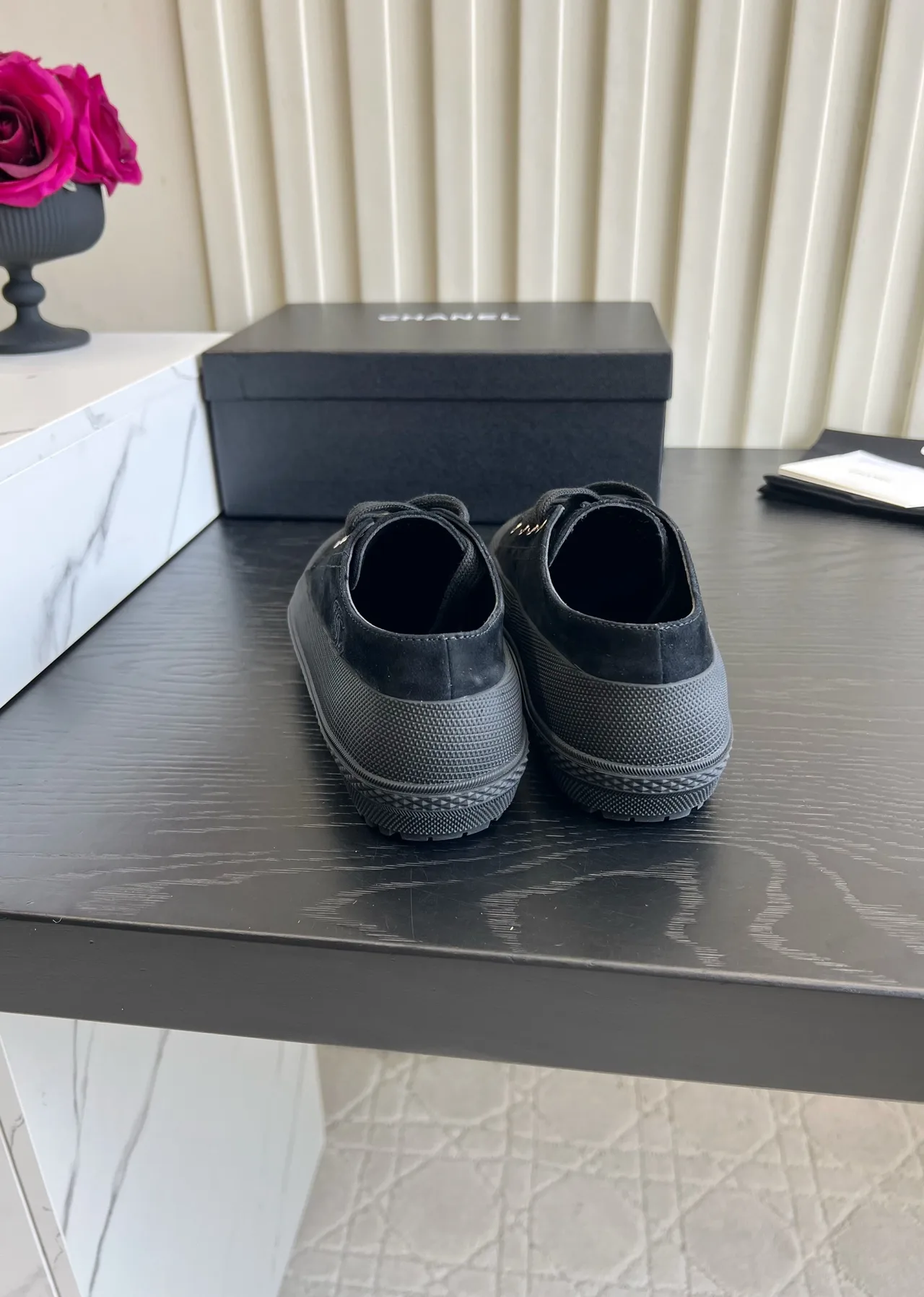 Chanel Suede-Look Sneakers in Black · view 5