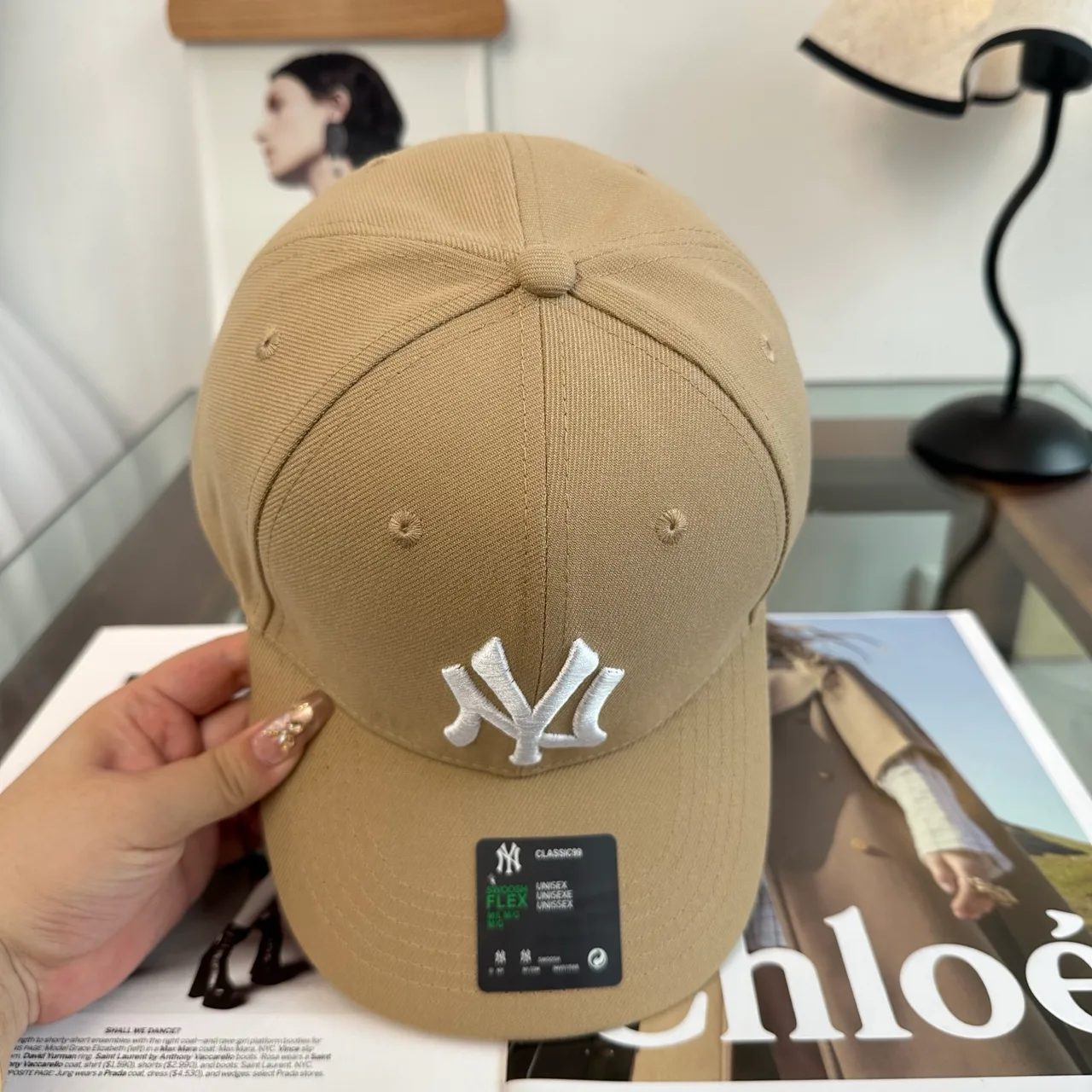 NY Letter Baseball Cap in Brown · view 5