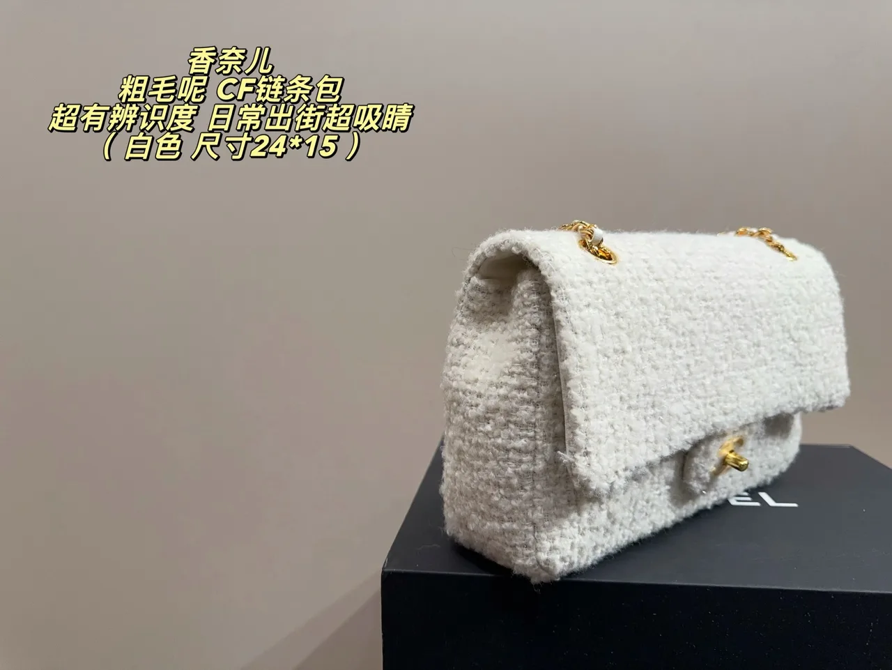 Chanel Flap Shoulder Bag in White · view 4