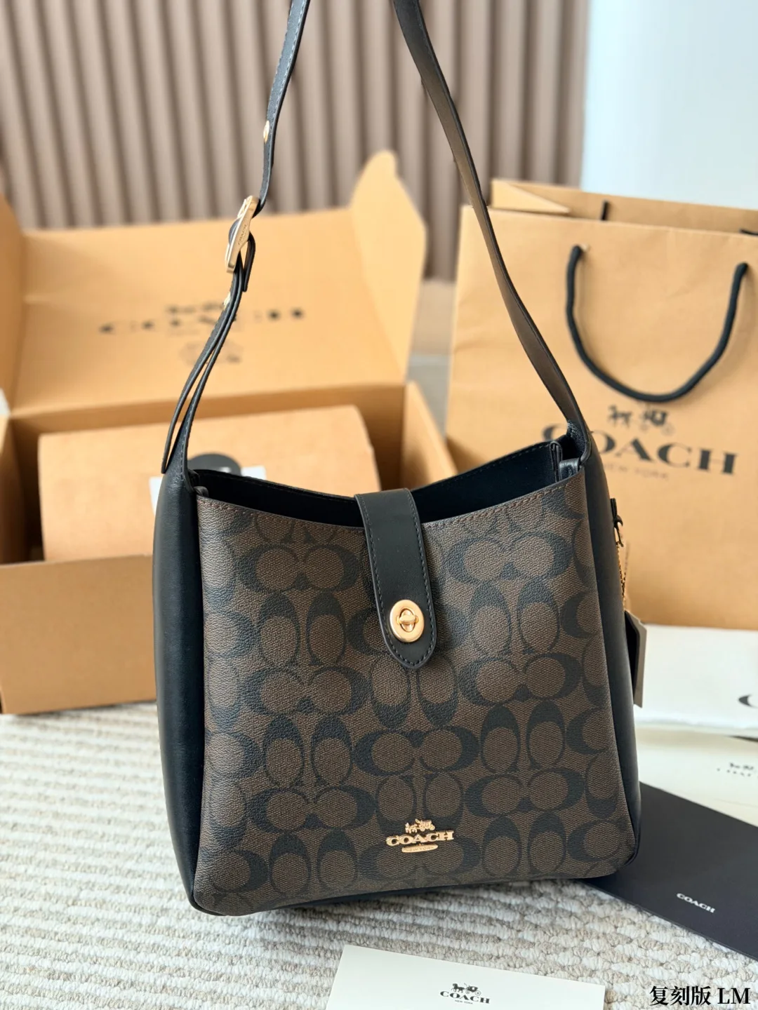Coach Hadley shoulder bag in Beige & Brown & Black · view 3