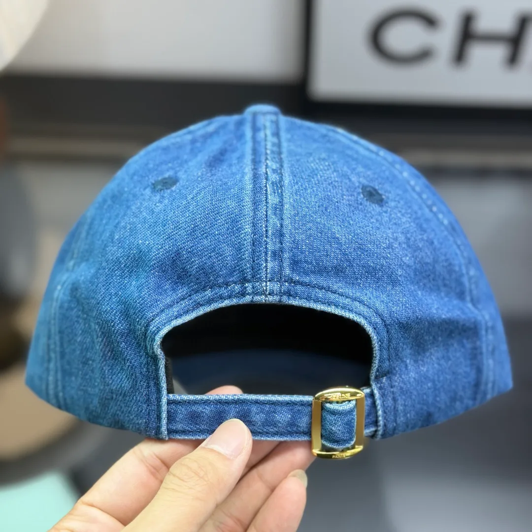 Celine Denim Baseball Cap in Blue & Grey · view 6