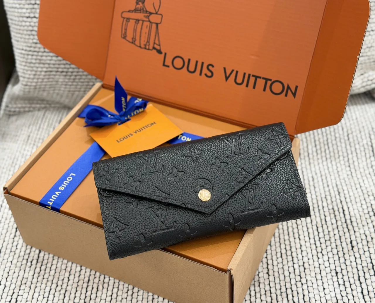 Louis Vuitton Long Wallet in Brown & White & Grey & Black · view 4