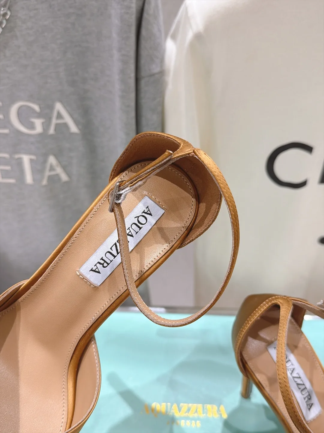 Aquazzura Silk Glossy Pointed-Toe Pointed Slingback Pumps in Yellow · view 8