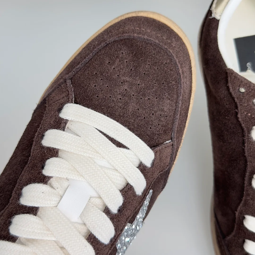 Golden Goose Cowhide Suede-Look Ball Star Sneakers in Brown · view 7