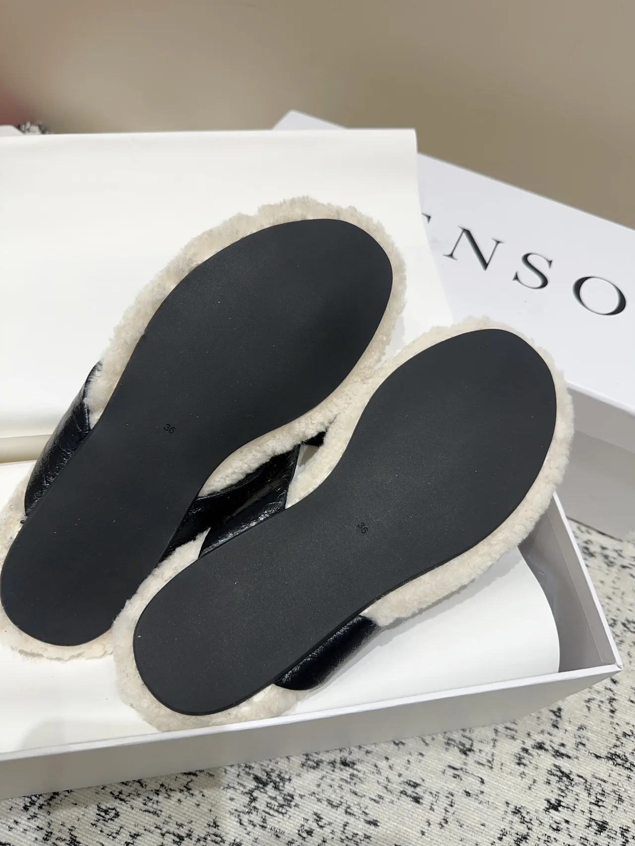 Senso Fur Flip-Flops in White · view 8