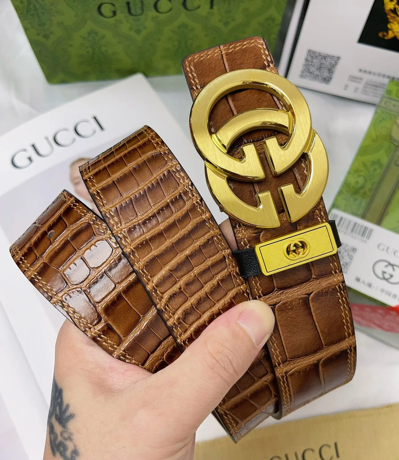 Gucci Cowhide Belt in Brown · view 2