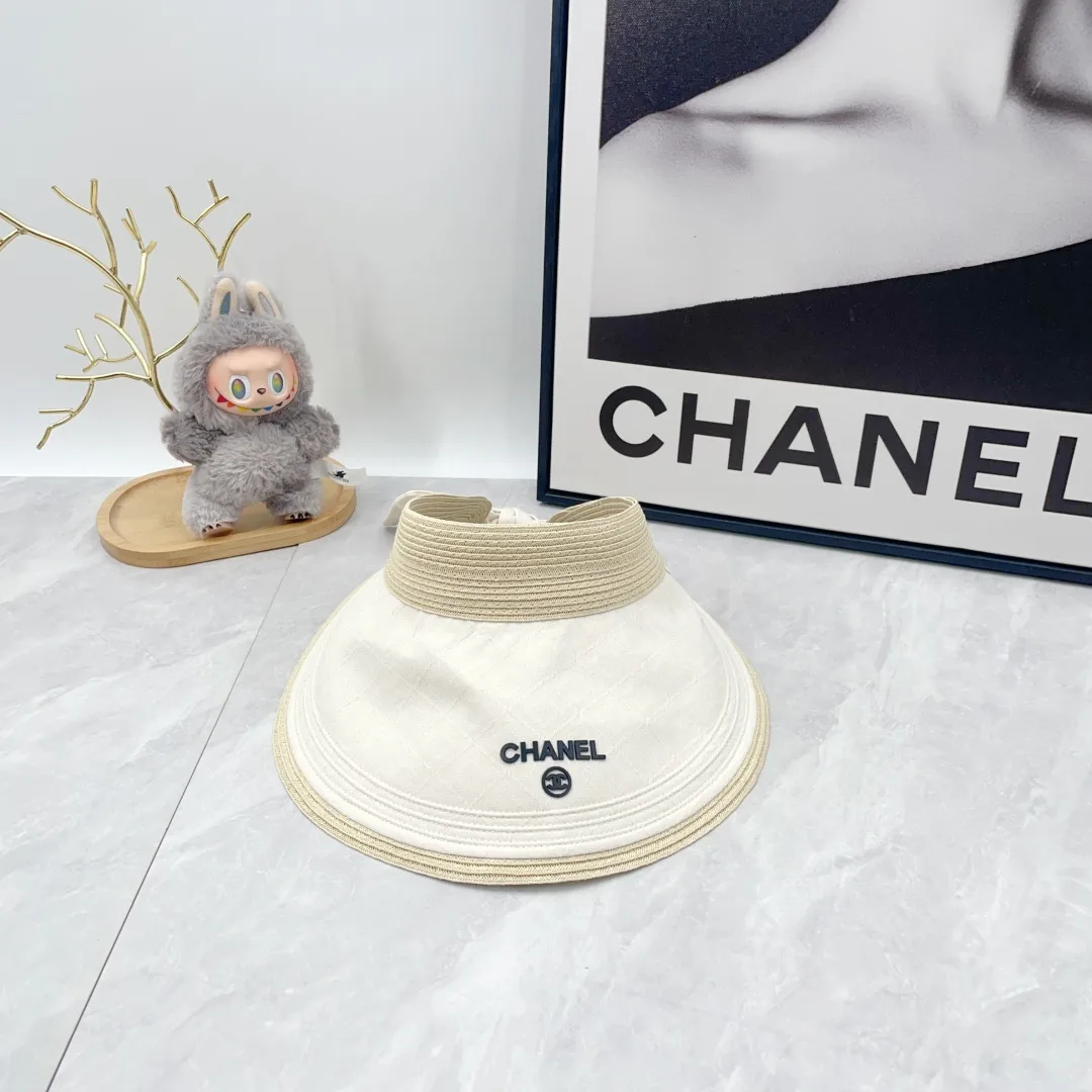 Chanel Embroidered Visor in Cream · view 6