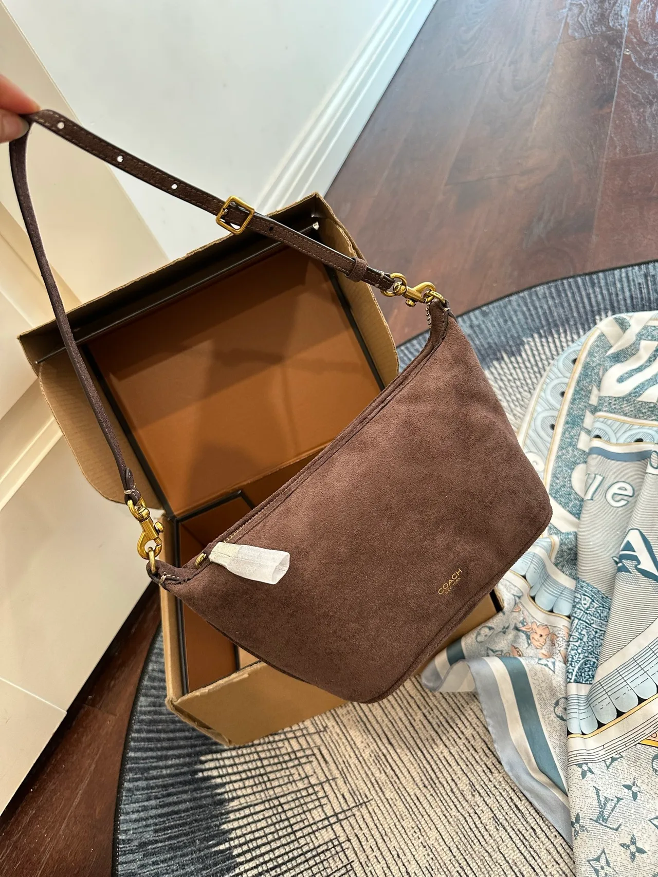 Coach Demi Shoulder Bag in Brown & Red & Black · view 4