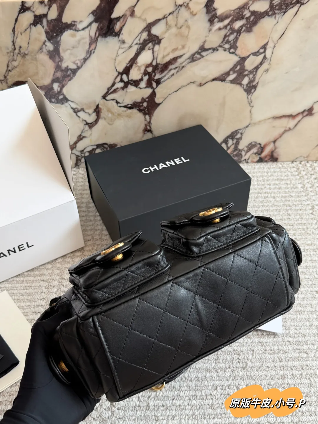 Chanel Calfskin Multi-Pocket Hobo Bag in Black · view 6