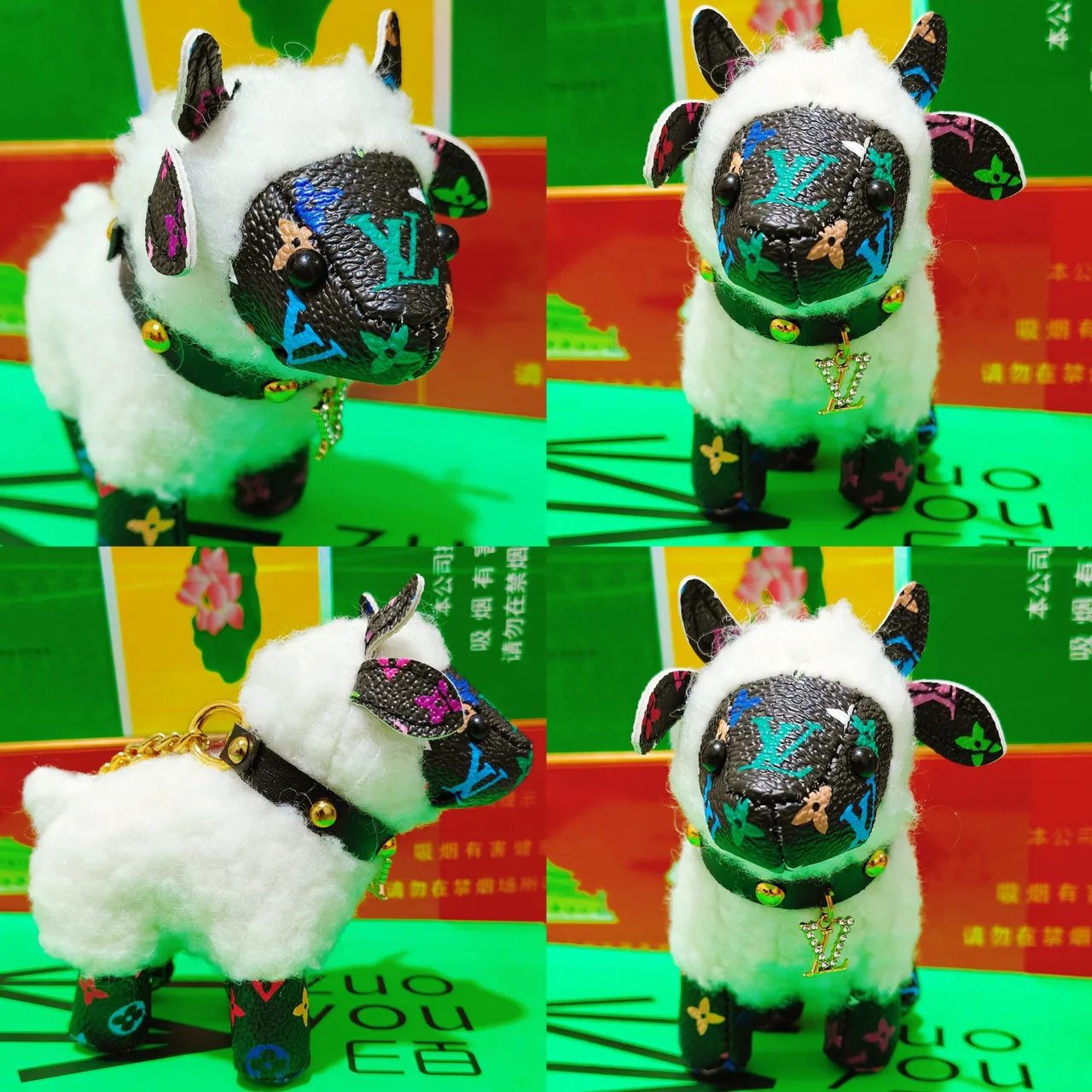 Louis Vuitton White Fleece Sheep Key Charm in White · view 4