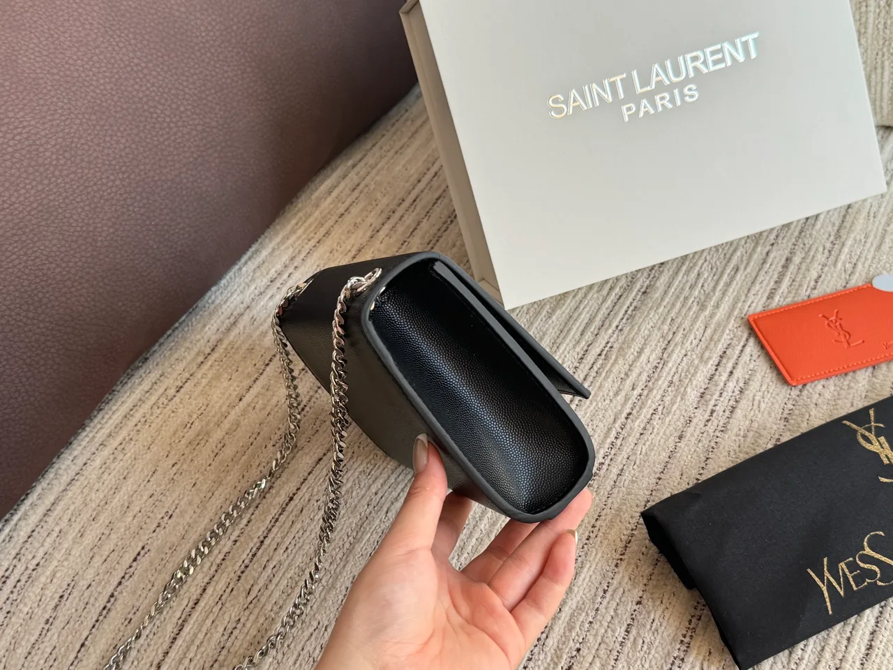 Saint Laurent Kate Chain-Strap Shoulder Bag in Black · view 4