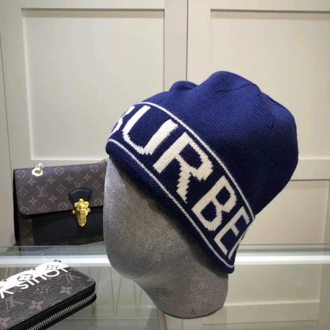 Burberry Lettered Beanie in Blue & Pink & Brown & Grey & Black · view 1