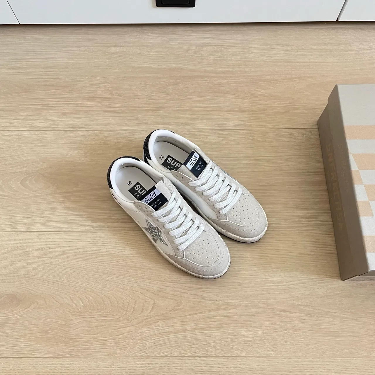 Golden Goose Calfskin Smooth Sneakers in White · view 4