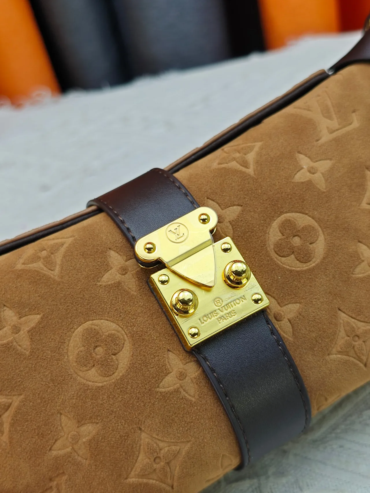 Louis Vuitton Suede Canvas Hobo Bag in Brown · view 6