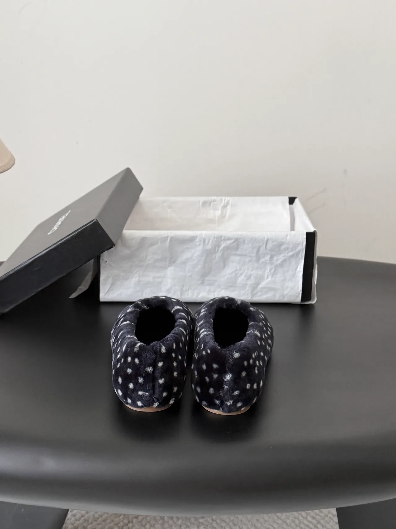 Chanel Wool Flats in Black · view 3