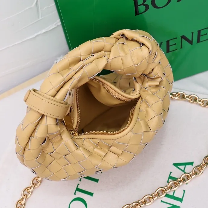Bottega Veneta Woven Glossy Hobo Bag in Beige · view 8