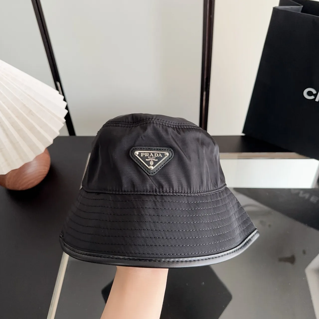 Prada Bucket Hat in Black · view 2
