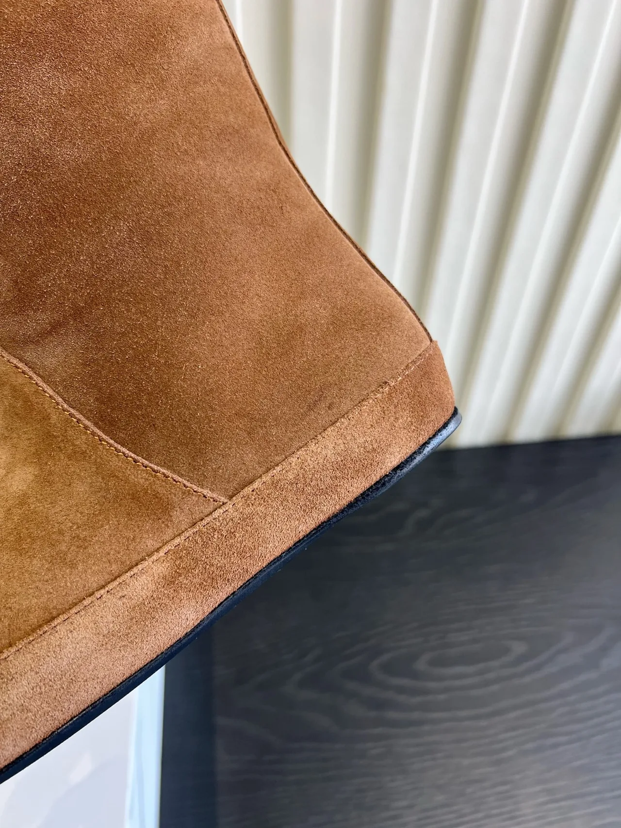 The Row Cowhide Suede-Look Round-Toe Boots in Brown · view 8