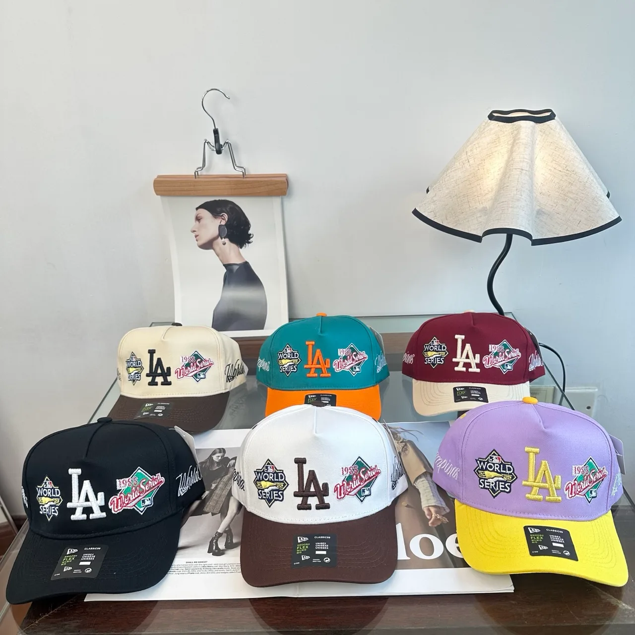 New Era LA Patch Baseball Cap in Black & Beige & Green & Burgundy & White & Purple · view 2
